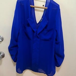 Royal Blue Sheer Charlotte Russe Blouse